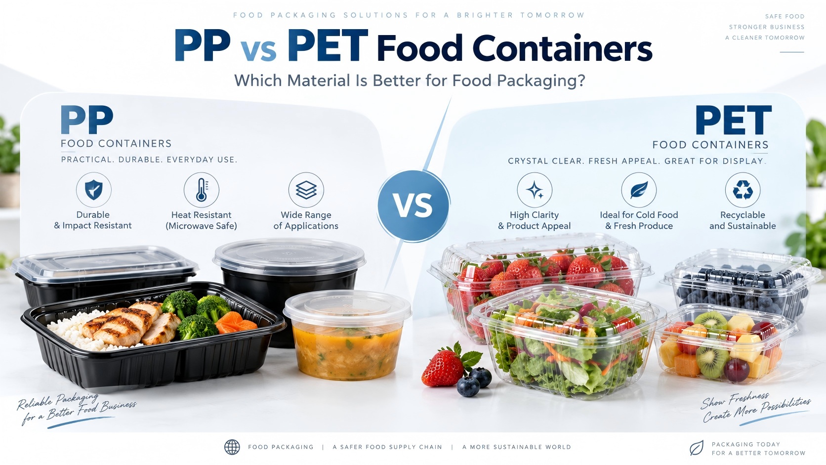 PP vs PET Food Containers: Which Material Is Better for Food Packaging?